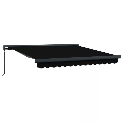 vidaXL Behúzható napellenző Fekete 300 x 250 cm Szövet és Fém