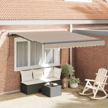   vidaXL Napernyő Anyag tartalmaz Bézs 300 x 250 cm Poliészter
