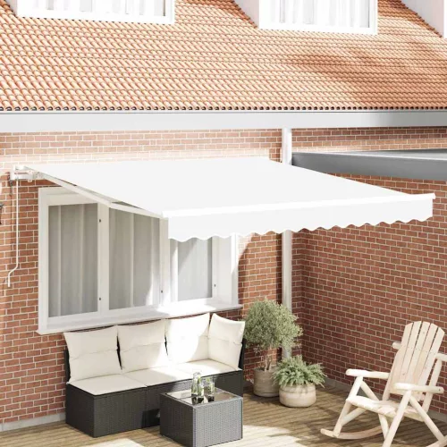 vidaXL Behúzható napellenző Fehér 300 x 250 cm szövet