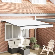   vidaXL Behúzható napellenző Fehér 300 x 250 cm Poliészter és acél