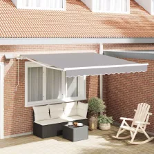   vidaXL Behúzható napellenző Világosszürke 300 x 250 cm Szövet és Acél