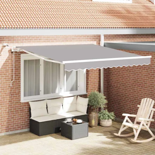 vidaXL Behúzható napellenző Világosszürke 300 x 250 cm