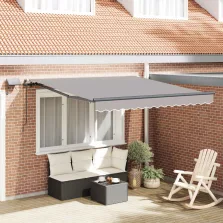   vidaXL Behúzható napellenző Világosszürke 300 x 250 cm szövet