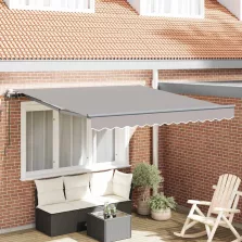 vidaXL Behúzható napellenző Világosszürke 300 x 250 cm