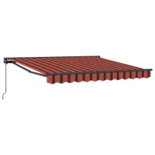   vidaXL Behúzható napellenző Narancs és Fekete 350 x 250 cm