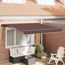  vidaXL Napernyő keret Barna 350 x 250 cm Poliészter PU bevonattal