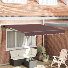   vidaXL Napernyő keret Barna 350 x 250 cm Poliészter PU bevonattal