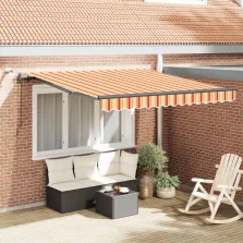  vidaXL Napernyő Anyag Sárga és narancs 350 x 250 cm Poliészter