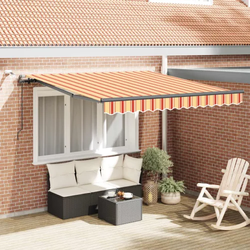 vidaXL Napernyő Anyag Sárga és narancs 350 x 250 cm Poliészter