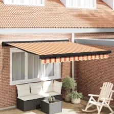   vidaXL Behúzható napellenző Sárga és narancs 350 x 250 cm