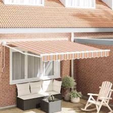   vidaXL Behúzható napellenző Sokszínű 350 x 250 cm Pamut és Alumínium