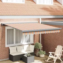   vidaXL Behúzható napellenző Sokszínű 350 x 250 cm Szövet, Fém
