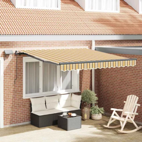 vidaXL Behúzható napellenző Sokszínű 350 x 250 cm szövet