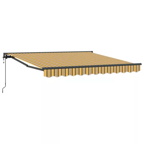 vidaXL Behúzható napellenző Sárga és Szürke 350 x 250 cm