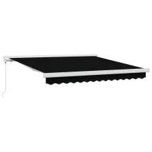   vidaXL Behúzható napellenző Fekete 350 x 250 cm Szövet és Fém