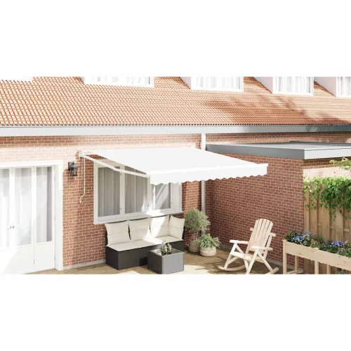 vidaXL Behúzható napellenző Fehér 350 x 250 cm szövet