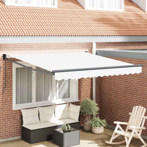 vidaXL Kézi Retraktálható Napernyő Fehér 350 x 250 cm