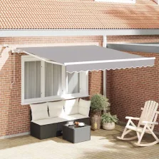 vidaXL Behúzható napellenző Világosszürke 350 x 250 cm