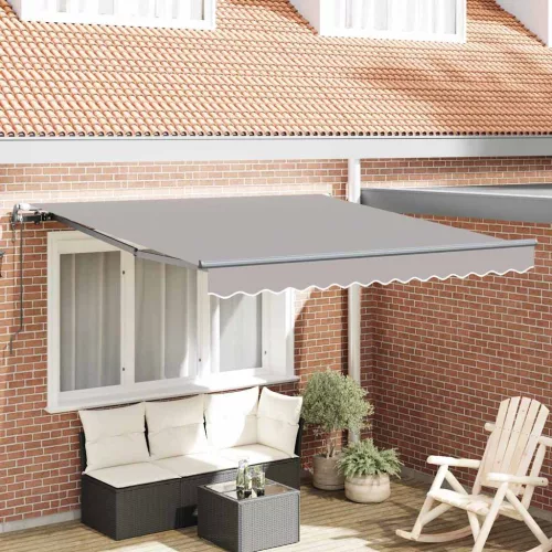 vidaXL Behúzható napellenző Világosszürke 350 x 250 cm