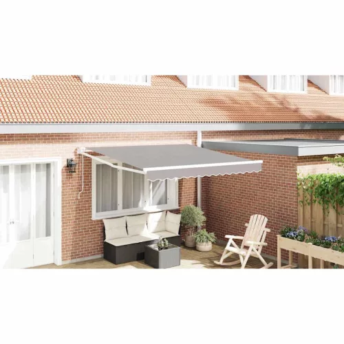 vidaXL Behúzható napellenző Világosszürke 350 x 250 cm