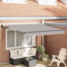 vidaXL Behúzható napellenző Világosszürke 350 x 250 cm