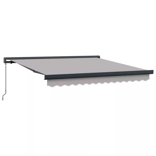 vidaXL Behúzható napellenző Világosszürke 350 x 250 cm Szövet és Fém