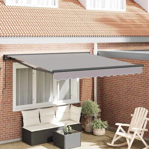 vidaXL Behúzható napellenző Világosszürke 350 x 250 cm