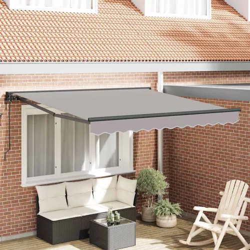 vidaXL Behúzható napellenző Világosszürke 350 x 250 cm