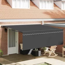   vidaXL Behúzható napellenző Antracit 400 × 300 cm szövet