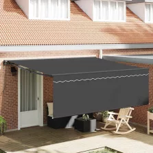   vidaXL Behúzható napellenző Antracit 400 × 300 cm szövet