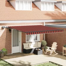   vidaXL Behúzható napellenző narancssárga és barna 400 ×300 cm szövet
