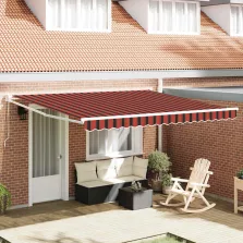   vidaXL Behúzható napellenző Narancs és Barna 400 × 300 cm