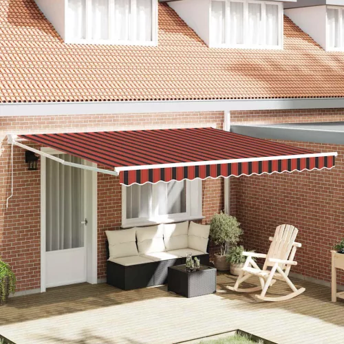 vidaXL Behúzható napellenző Narancs és Barna 400 × 300 cm