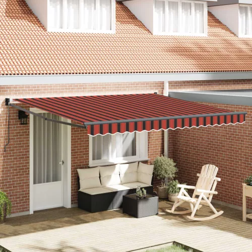 vidaXL Behúzható napellenző Narancs és Barna 400 × 300 cm