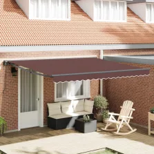   vidaXL Behúzható napellenző Barna 400 × 300 cm Alumínium és Szövet