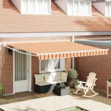   vidaXL Behúzható napellenző Sárga és narancs 400 × 300 cm