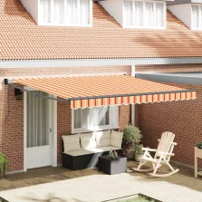   vidaXL Behúzható napellenző Sárga és narancs 400 × 300 cm