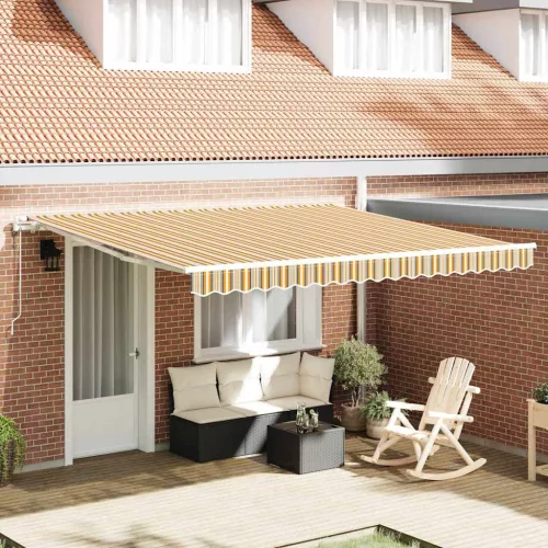 vidaXL Behúzható napellenző 400 × 300 cm Sokszínű