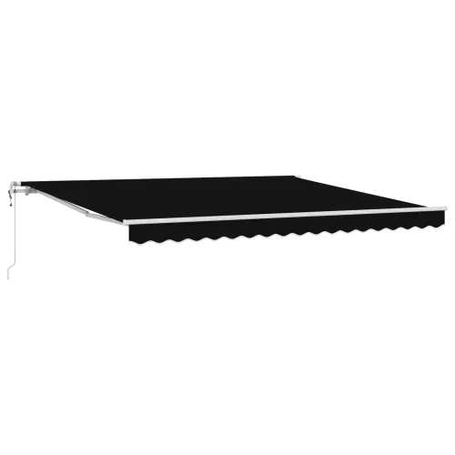 vidaXL Behúzható napellenző Fekete 400 × 300 cm szövet