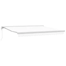   vidaXL Behúzható napellenző Fehér 400 × 300 cm Szövet és Fém