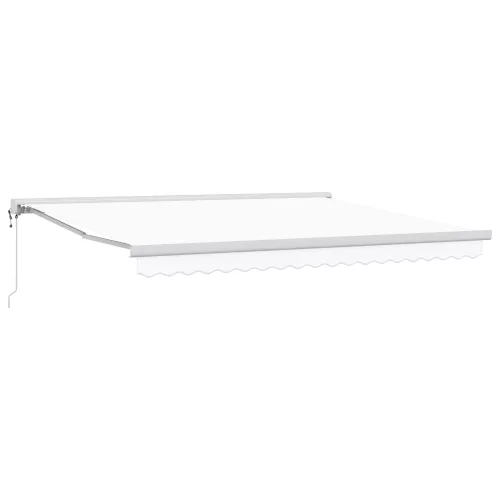 vidaXL Behúzható napellenző Fehér 400 × 300 cm Szövet és Fém