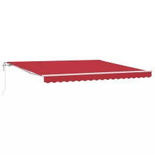 vidaXL Behúzható napellenző Piros 400 × 300 cm szövet