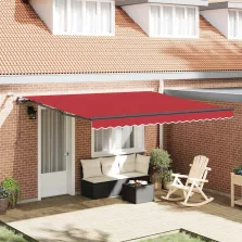   vidaXL Napernyő Anyag tartalmaz Piros 400 × 300 cm Poliészter