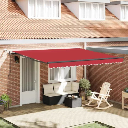 vidaXL Napernyő Anyag tartalmaz Piros 400 × 300 cm Poliészter