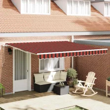   vidaXL Behúzható napellenző narancssárga és barna 400 × 350 cm