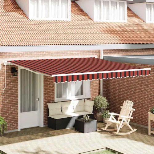 vidaXL Behúzható napellenző narancssárga és barna 400 × 350 cm