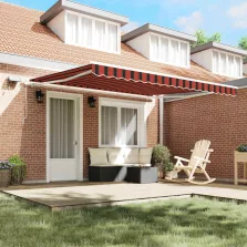   vidaXL Behúzható napellenző narancssárga és barna 400 × 300 cm