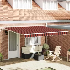  vidaXL Behúzható napellenző narancssárga és barna 400 × 350 cm szövet