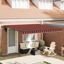   vidaXL Behúzható napellenző narancssárga és barna 400 × 350 cm szövet