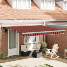   vidaXL Behúzható napellenző sárga és narancssárga 400 ×350 cm szövet